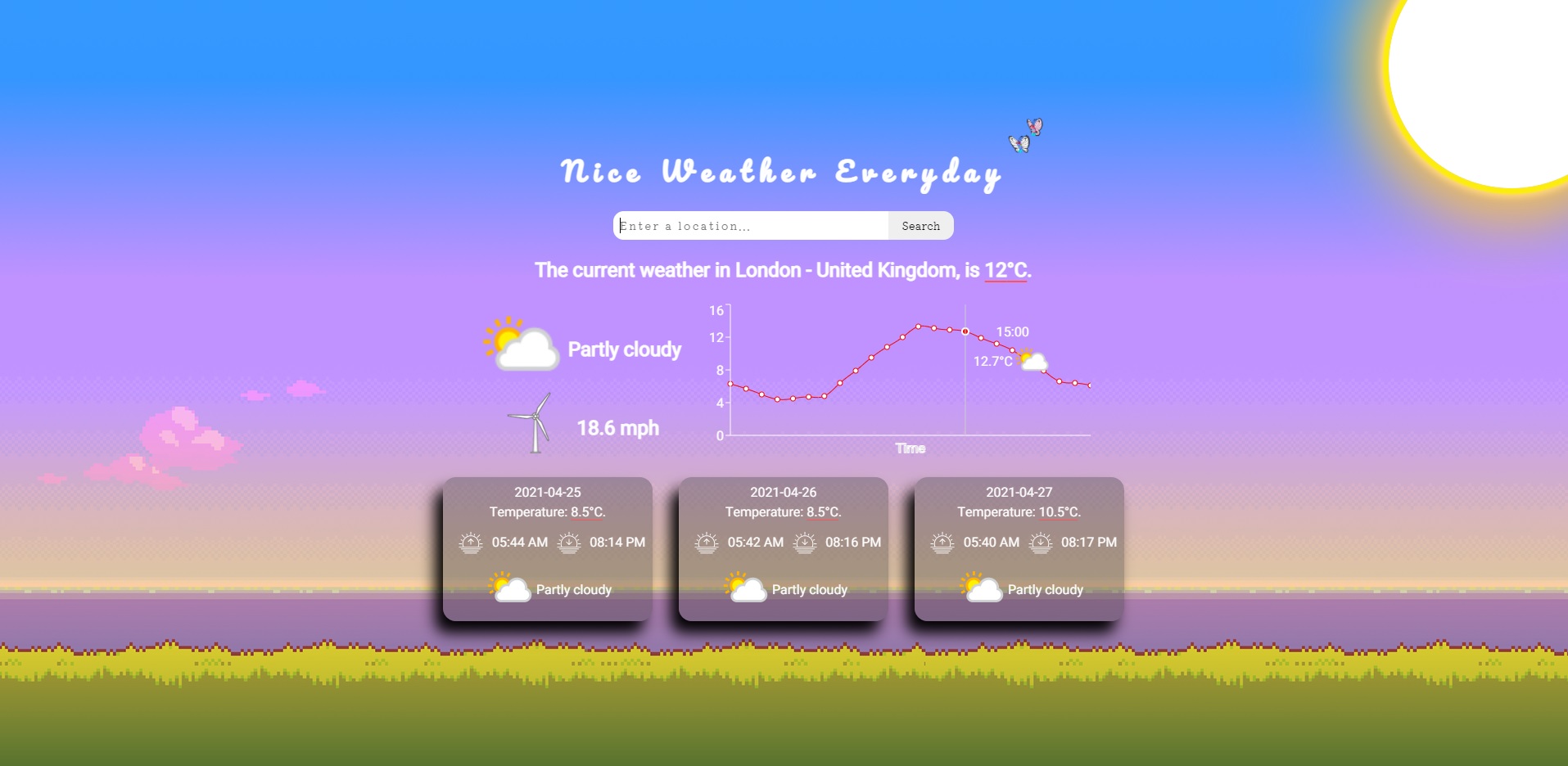 Screenshot of featured project